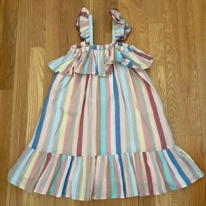 Pink chicken adorable striped dress